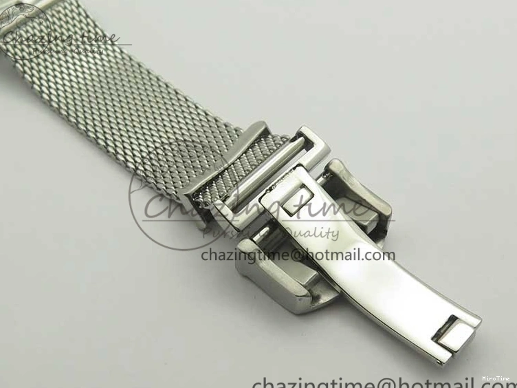 MIROTIME 0414 Portofino Automatic SS MKF 1:1 Best Edition White Dial On SS Mesh Bracelet A2892 V TechFriendly 7205